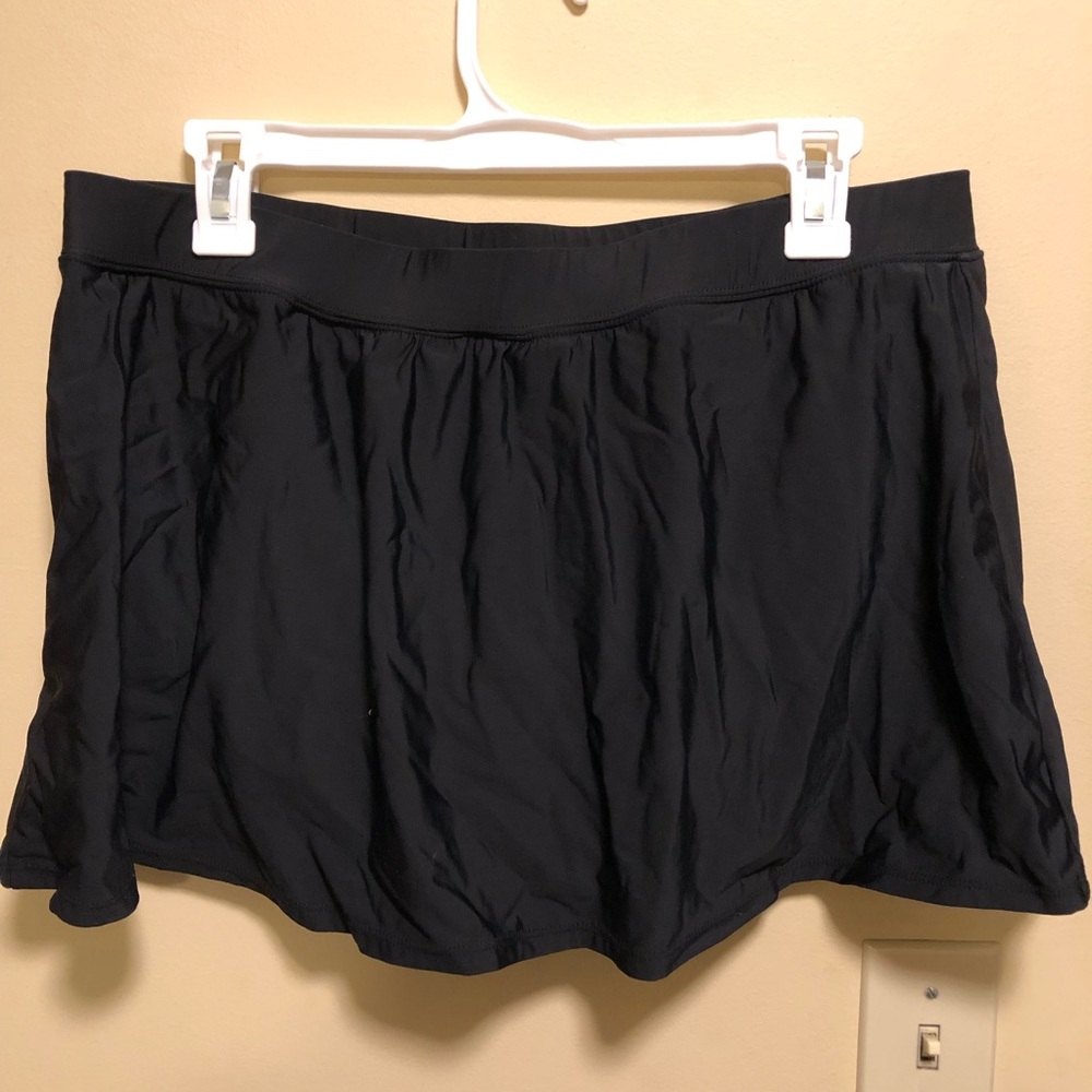 Aqua Green Cute Black Swim Skirt